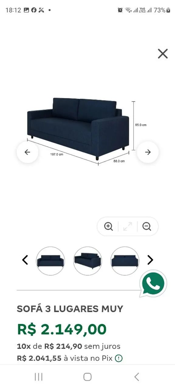 SOFÁ MUY 3 LUGAGES AZUL JEANS - Foto 4