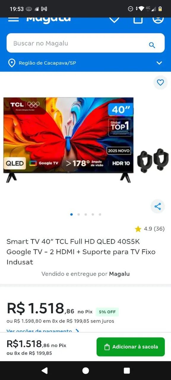 Sart tv  40 40s 5K nova na caixa lacrada - Foto 4