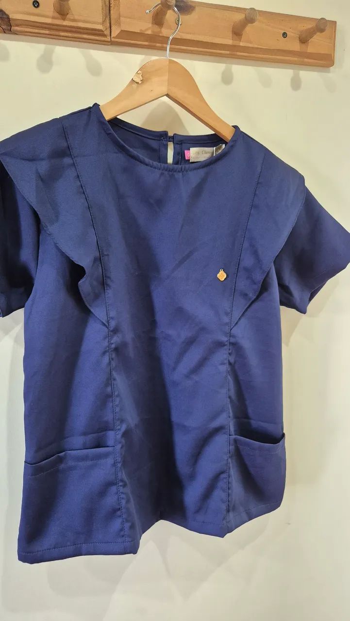 Blusa (Scrub) Dra. Charm Azul (G) - Foto 2
