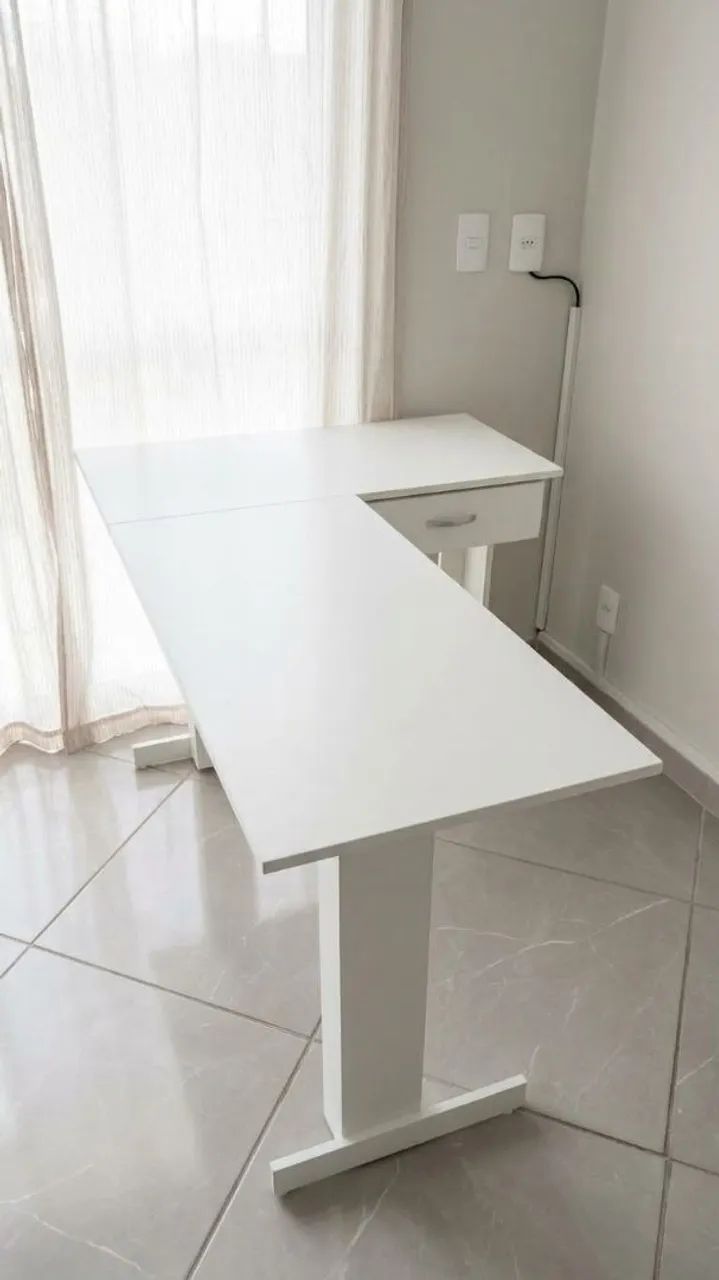 Mesa em L com gaveta Frete Grátis  - Foto 2