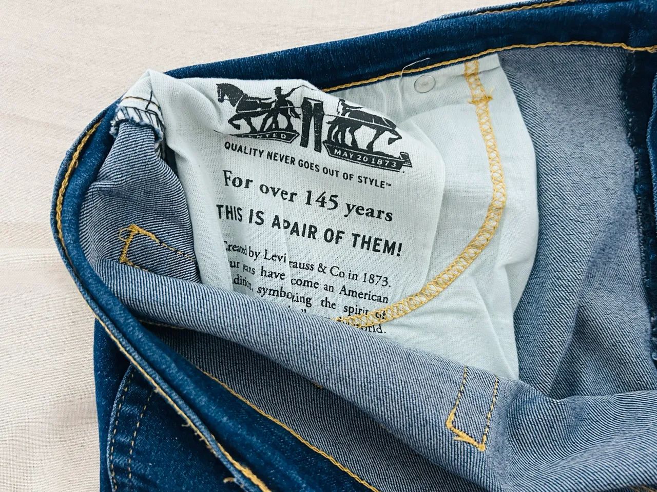 Bermuda Jeans Azul Levis TAM 52 Usada 3x - Foto 4