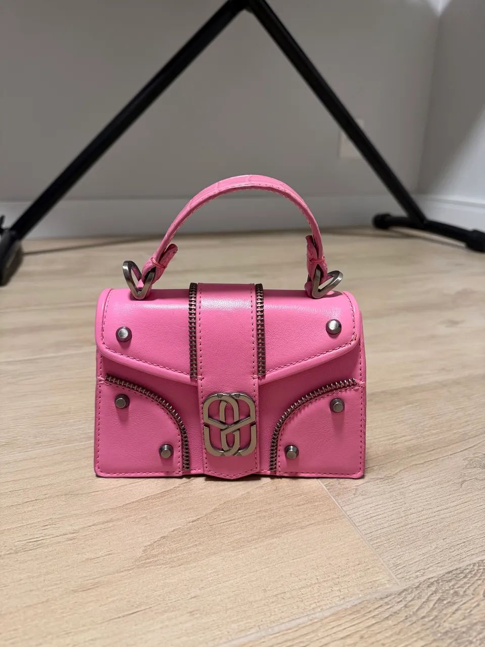 Bolsa Schutz Original Couro Rosa Mini Bag + Alça - Foto 2