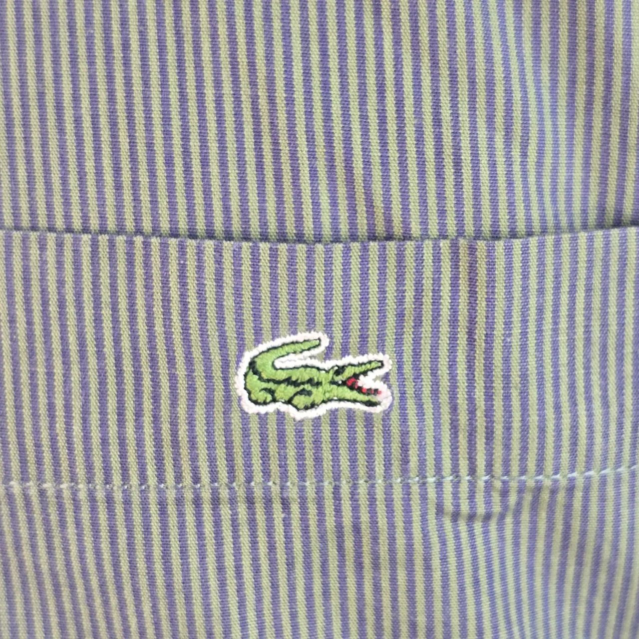 Camisa lacoste masculina G verde e roxa listrada  - Foto 4