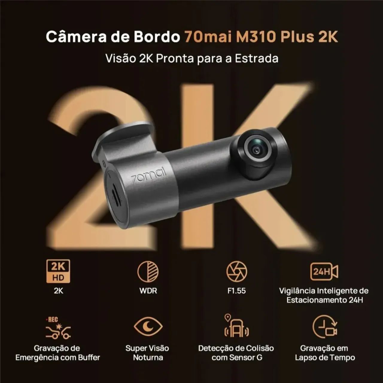 Câmera Veicular M310 Plus 2K - 70mai [Nova/Lacrada] - Foto 3