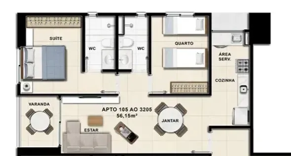 PLANTA 56m²