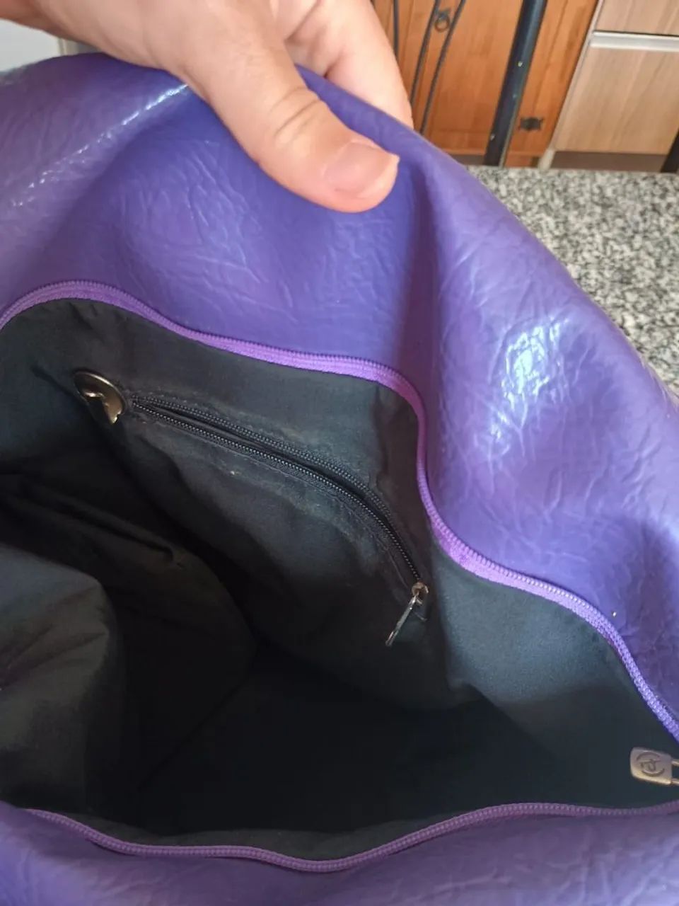Bolsa Toquessencial Roxa de Couro - Foto 3