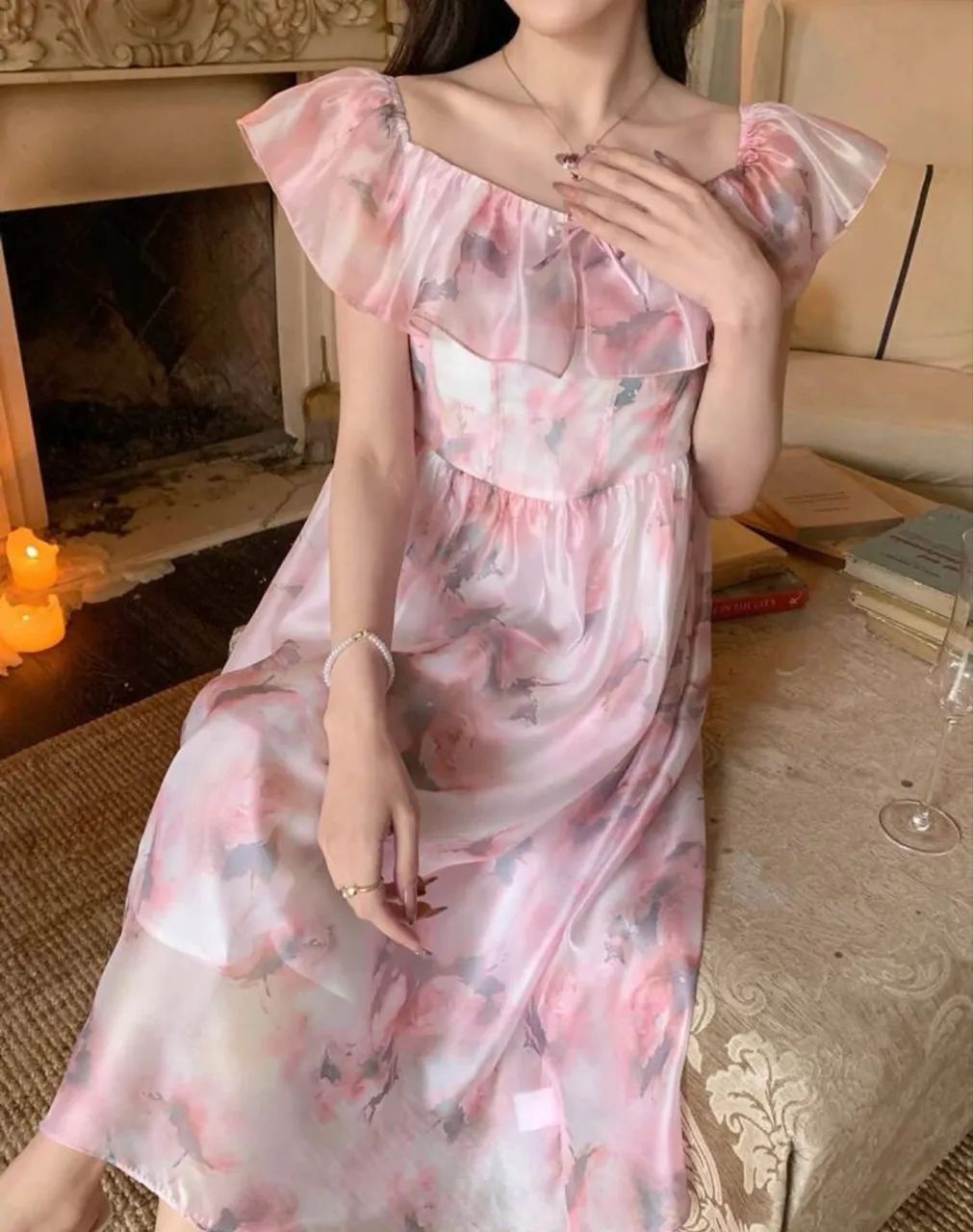 Vestido Longo Romântico Floral