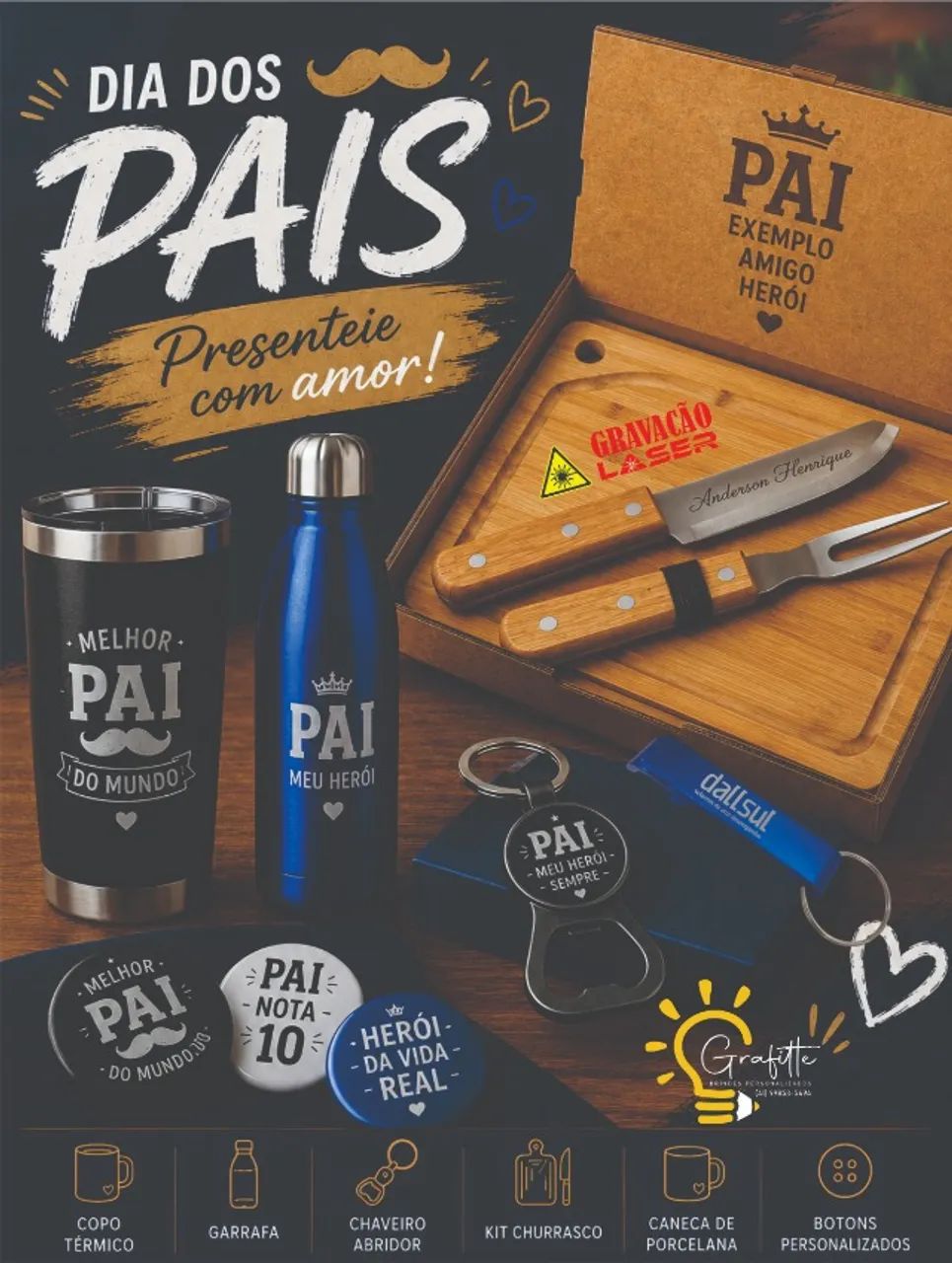 Dia dos Pais com Presente personalizados