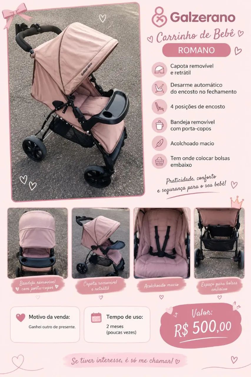 Carrinho de Bebê Galzerano