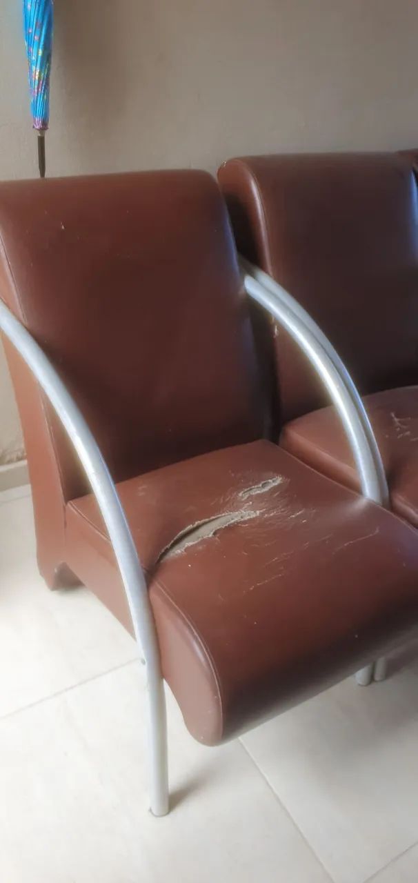 4 poltronas com braço de alumínio para reparo - Foto 5
