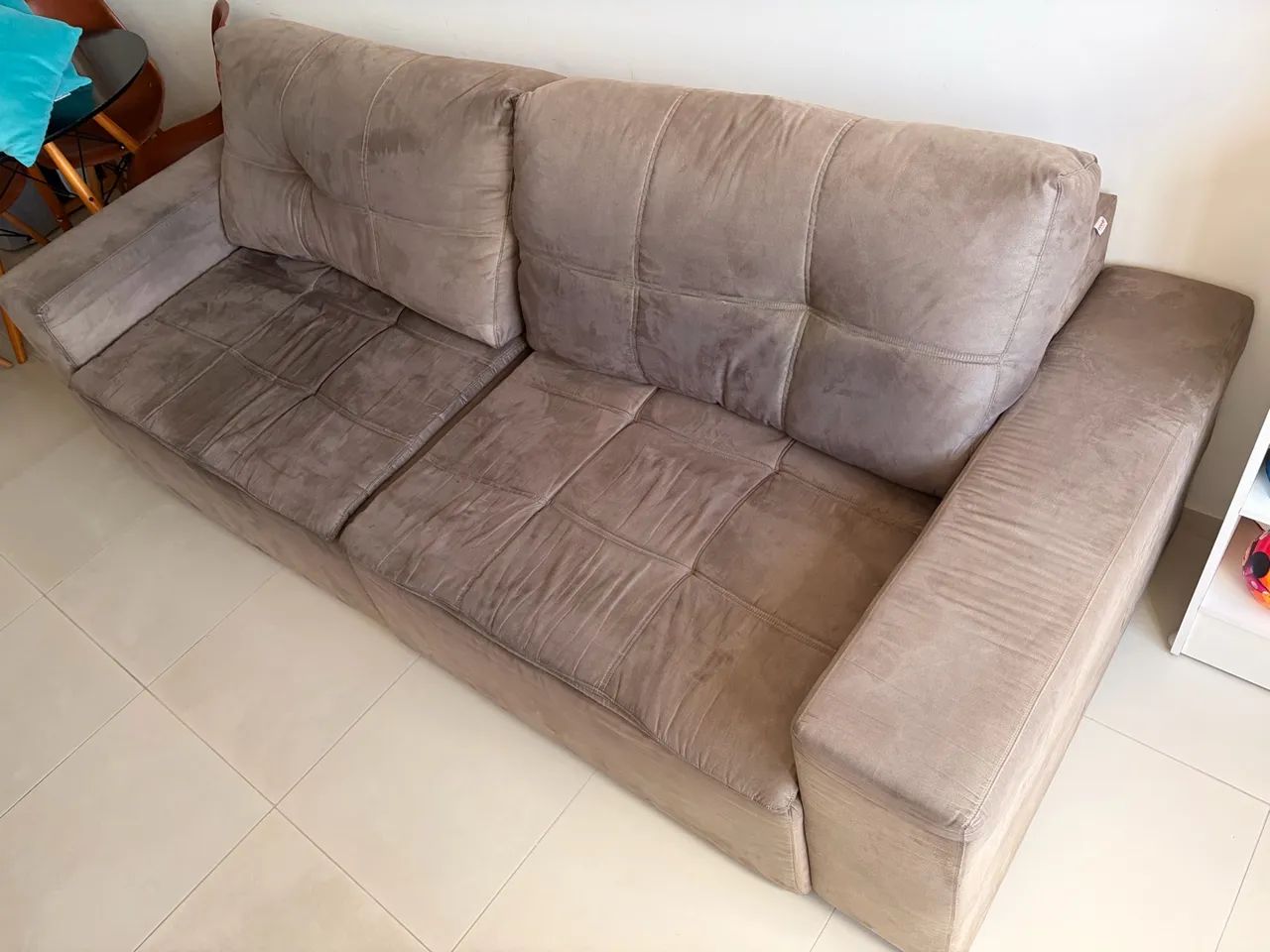 Sofá Retrátil 2,53m marrom/cinza - Foto 2