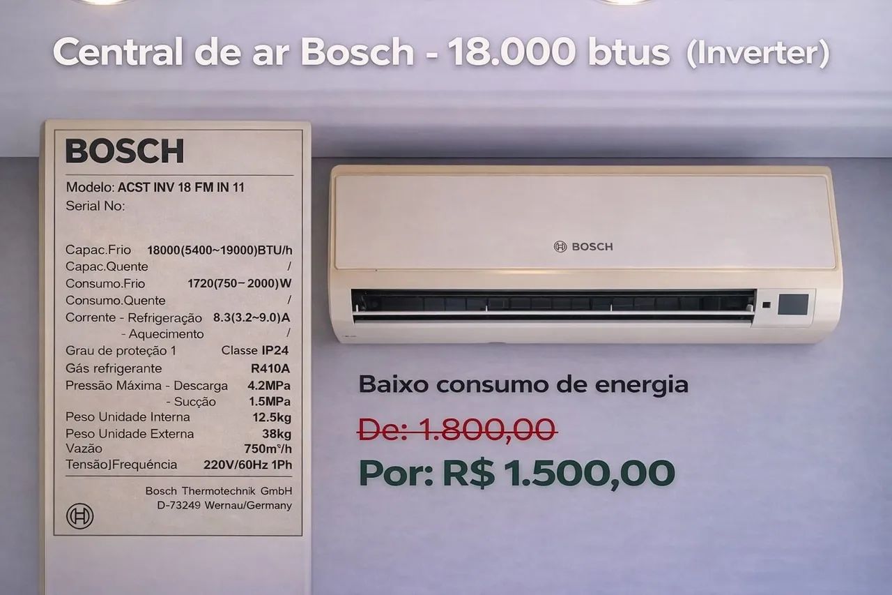 Central de ar Bosch - 18.000 btus