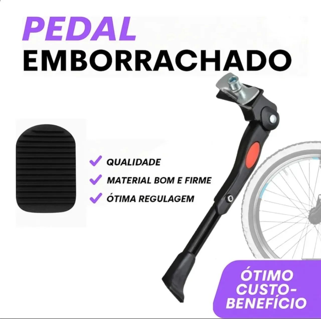 Descanso Pezinho Lateral Para Bicicleta Bike Com Regulagem Aro 20 A 29 - Foto 2