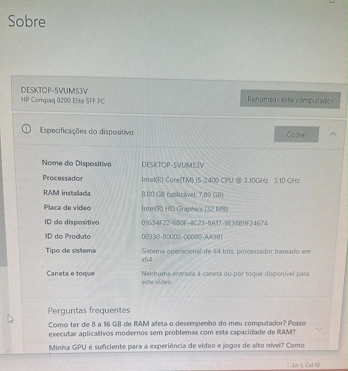 Pc completo i5 8gb - Foto 2