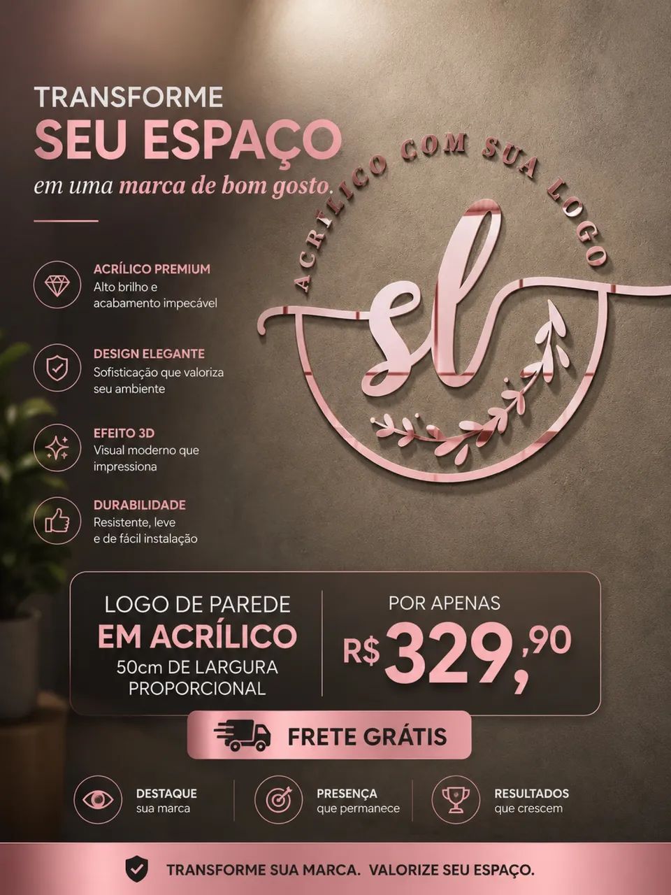 Sua logo em acrílico 