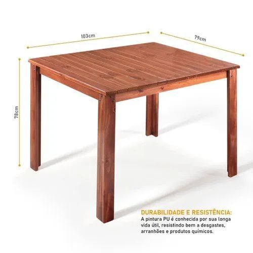 Mesa de Madeira com 4 Cadeiras - Foto 5