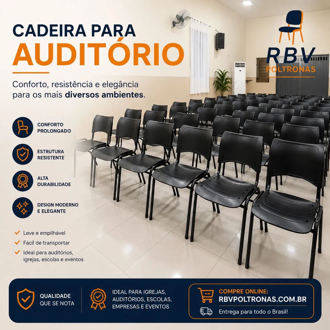 Cadeiras Auditório Rbv  - Foto 3