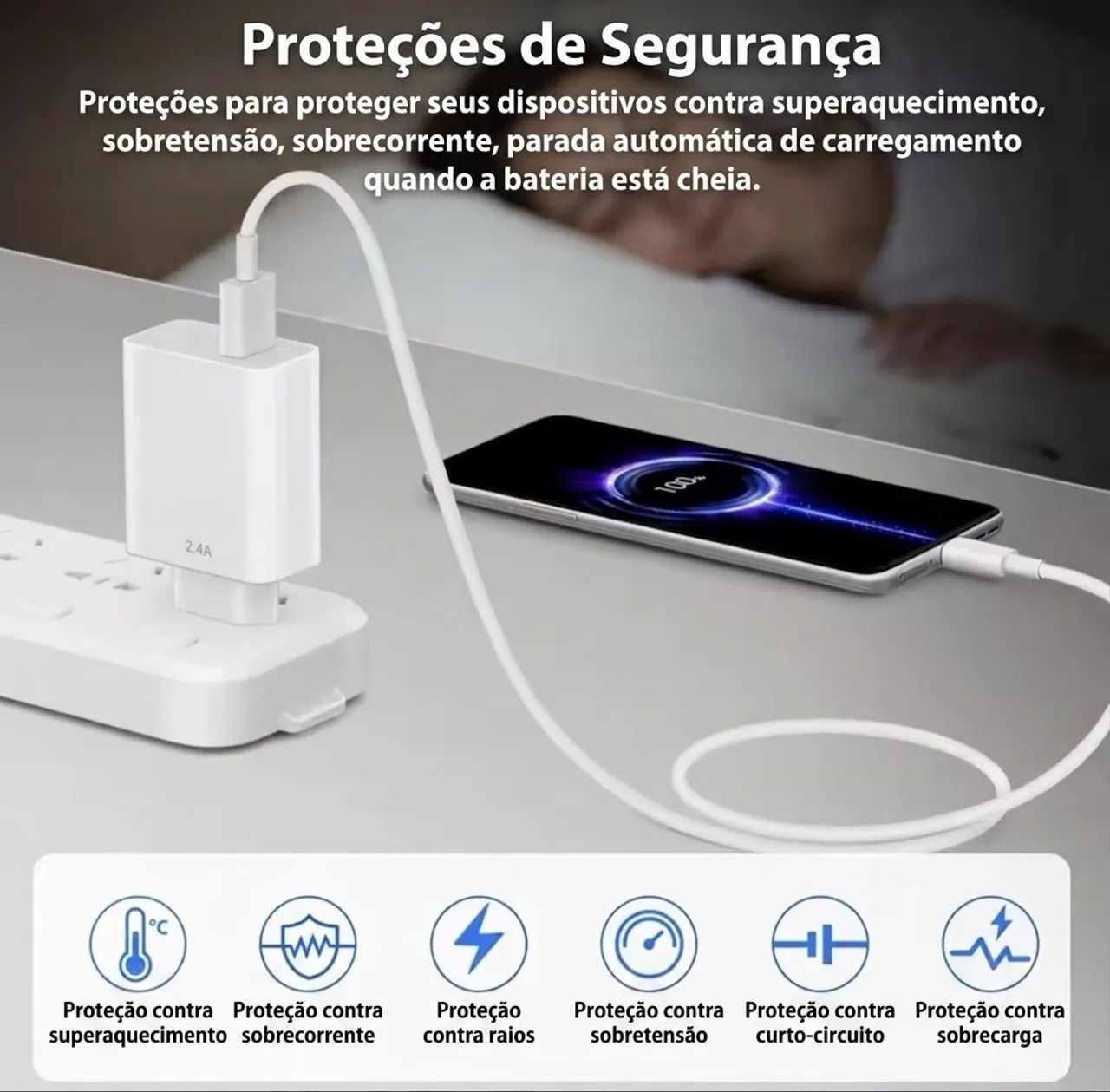 Carregador 67W Turbo + Cabo USB-C 1M | Xiaomi, Samsung, Motorola, Redmi, POCO - Foto 4