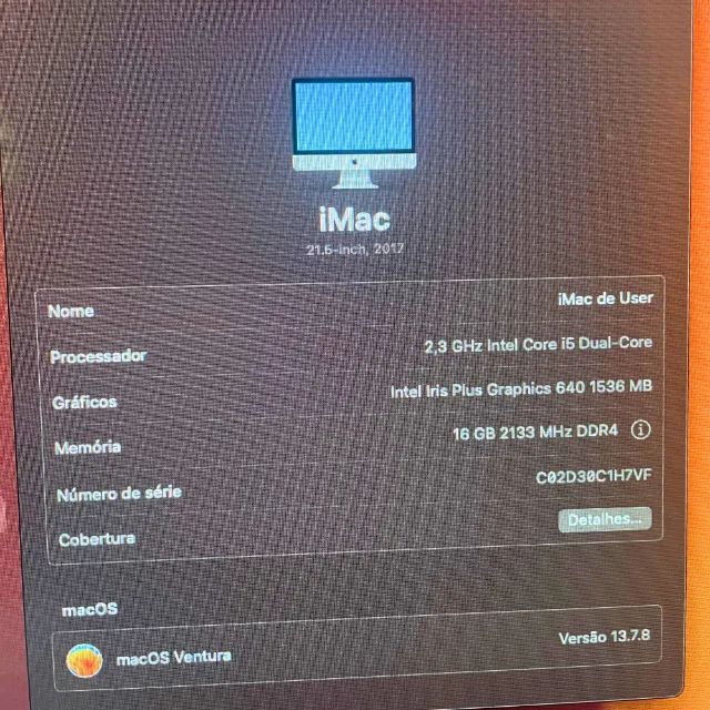 iMac Apple 2017 Core I5 16gb 1tb 21,5 (Usado) com Magic Mouse e Keyboard - Foto 3
