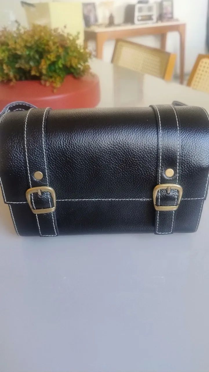 Bolsa POCKET em Couro e Madeira. - Foto 3