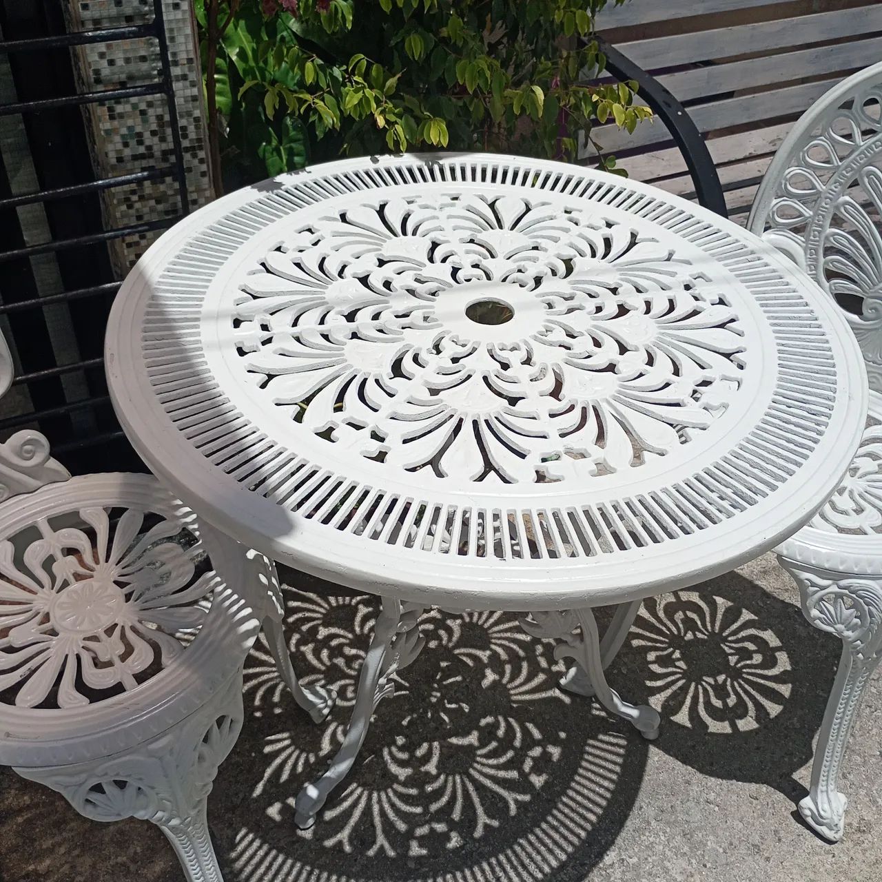 Mesa e cadeiras jardim alumínio  - Foto 5