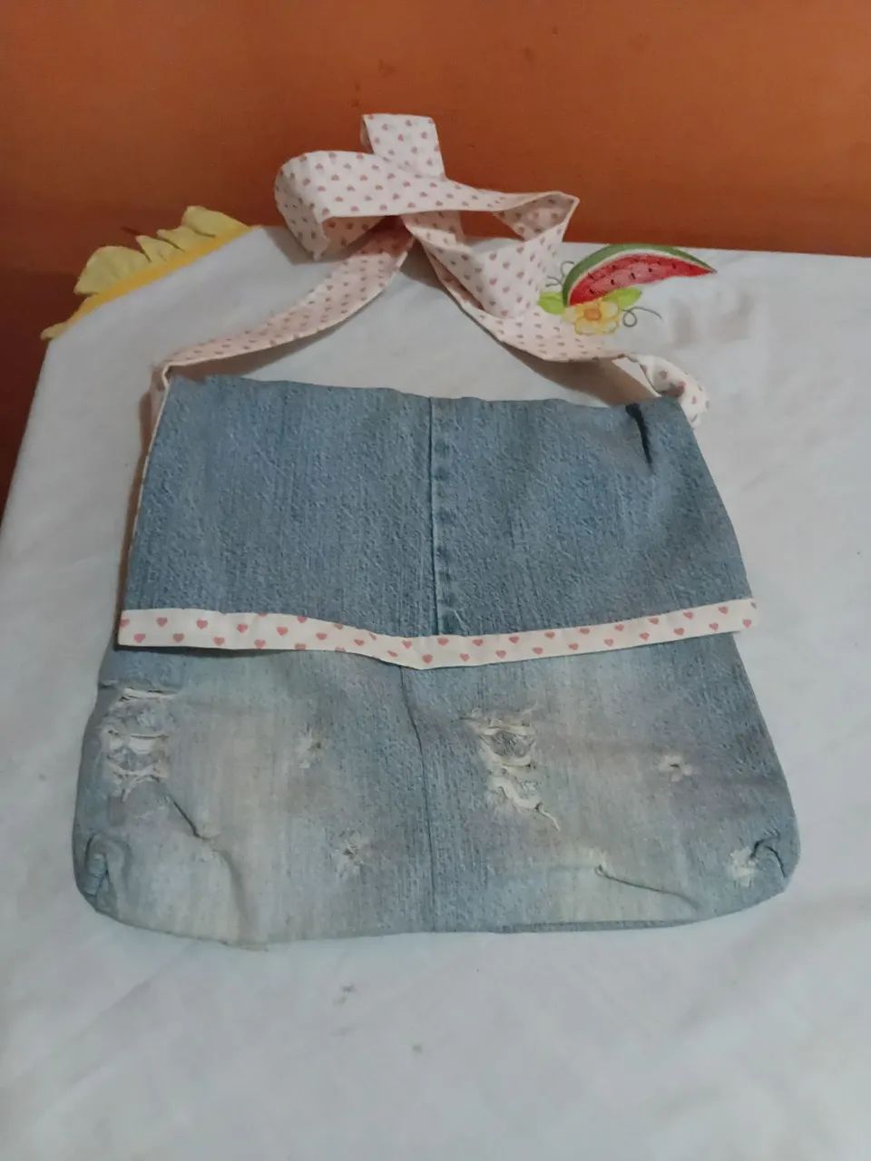 Bolsa carteiro jeans. - Foto 4