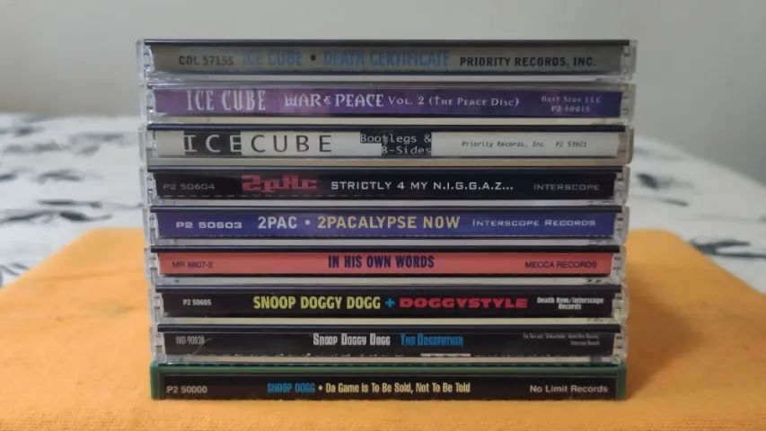 Coleção Ice Cube 2Pac Snoop Doggy Dogg 09 CDs Anos 90 Rap