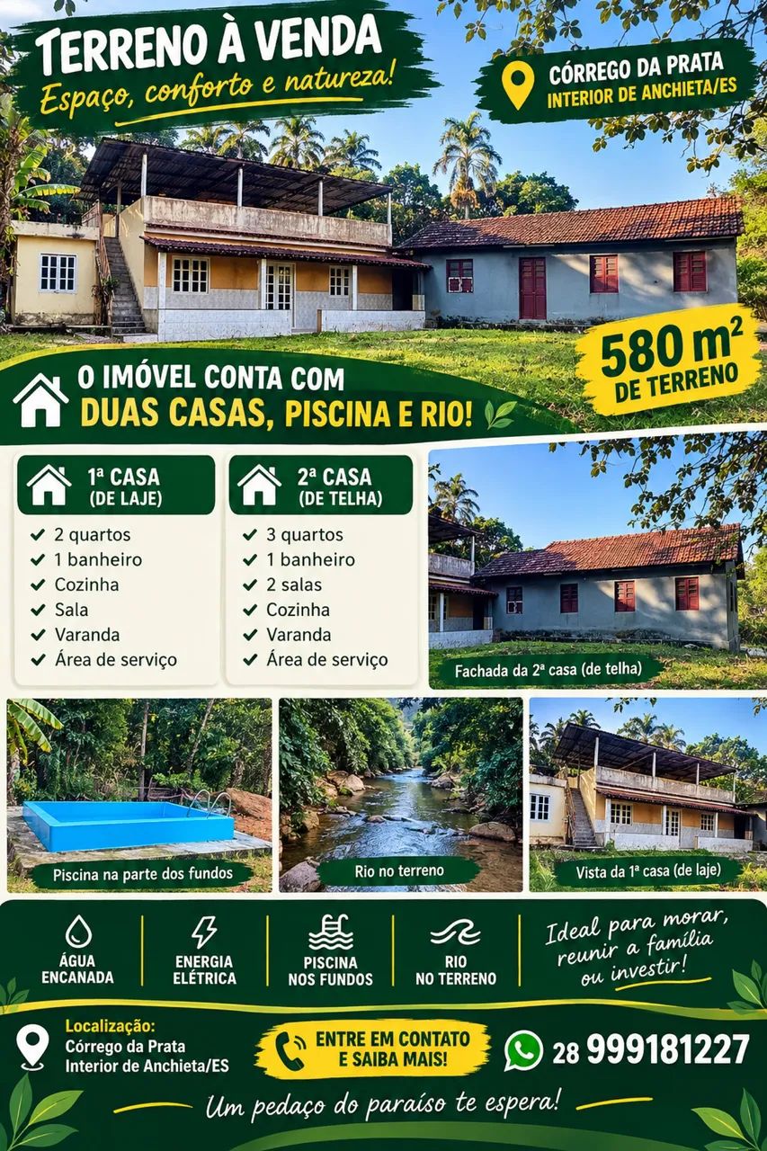 Vende terreno em córrego da prata interior de Anchieta ES 