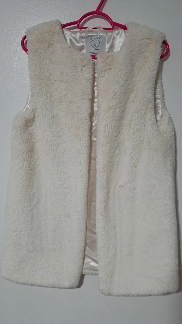 Colete infantil de pelo branco - Foto 4