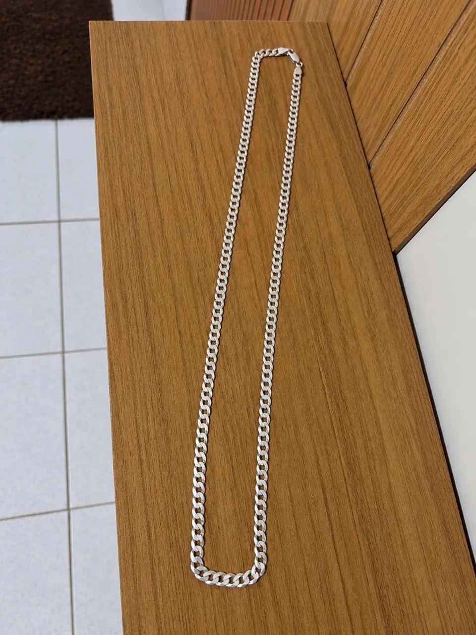 Corrente de prata 6mm nova