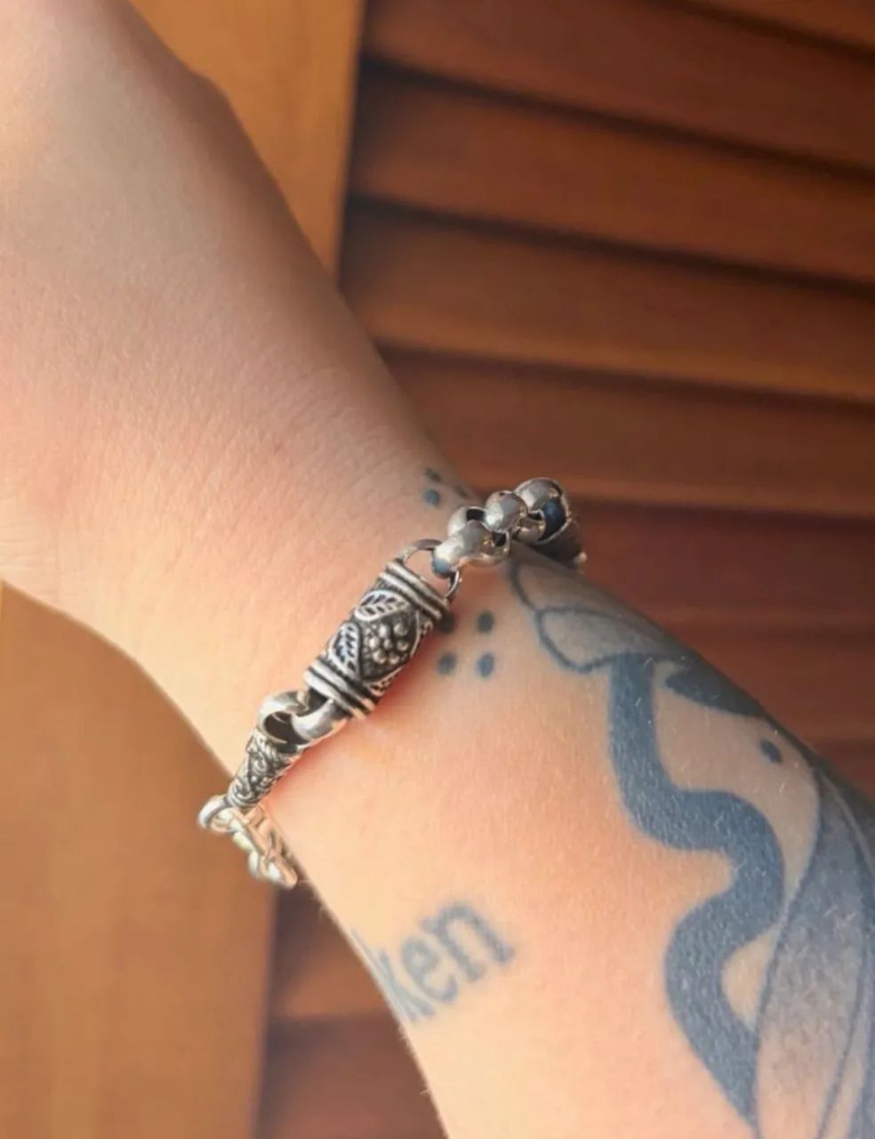 pulseira tailandesa tambor prata 925 (nova) - Foto 2