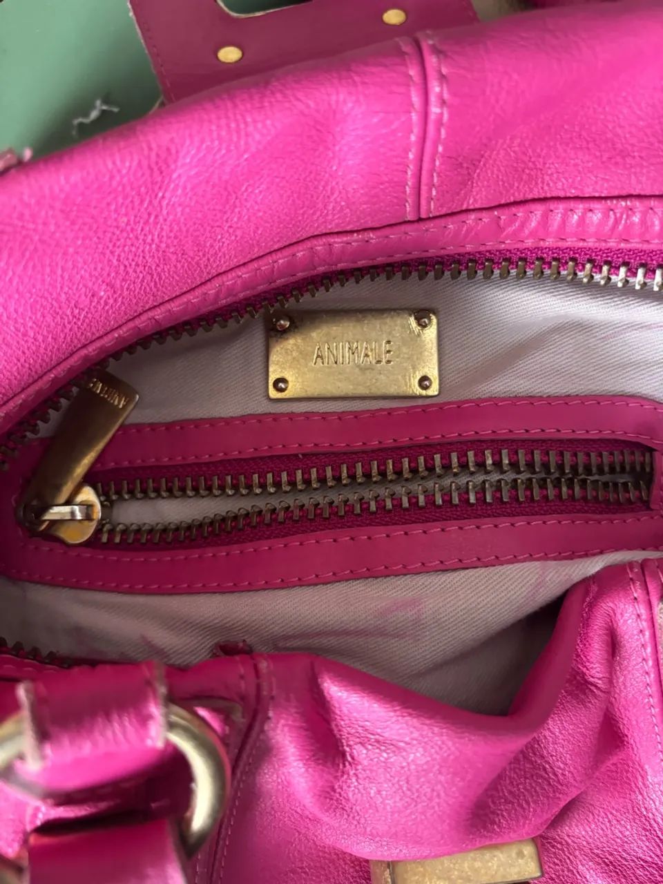 Bolsa animale couro legítimo pink - Foto 3