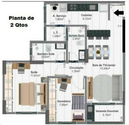 Apartamentos 2 quartos, 63 m² na 405 Sul - Torre Esmeralda - Foto 9