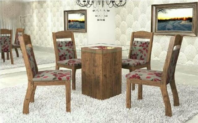 MESA DE VIDRO + 4 cadeiras novo entrega e montagem grátis