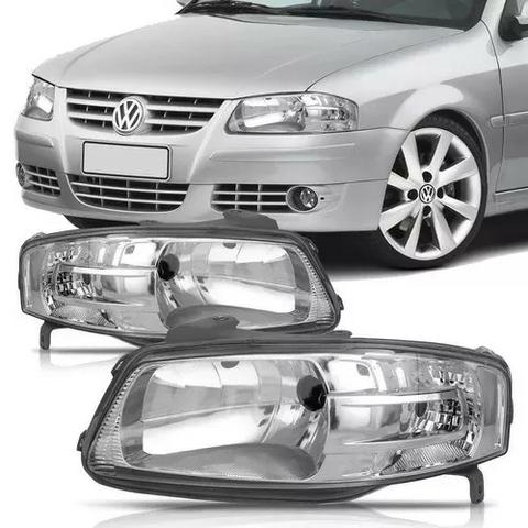 Par Farol Foco Simples Cromado Gol Parati Saveiro G4