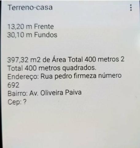 Vendo excelente Terreno muito bem localizado no bairro Avenida Oliveira Paiva - Foto 5