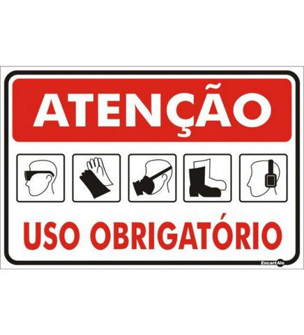 Placa De Atenção Obrigatório O Uso De E.P.I'S 33x48 Novo Garantia - Foto 2