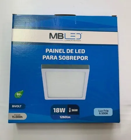 Plafon Led Sobrepor 18w 6500k Quadrado