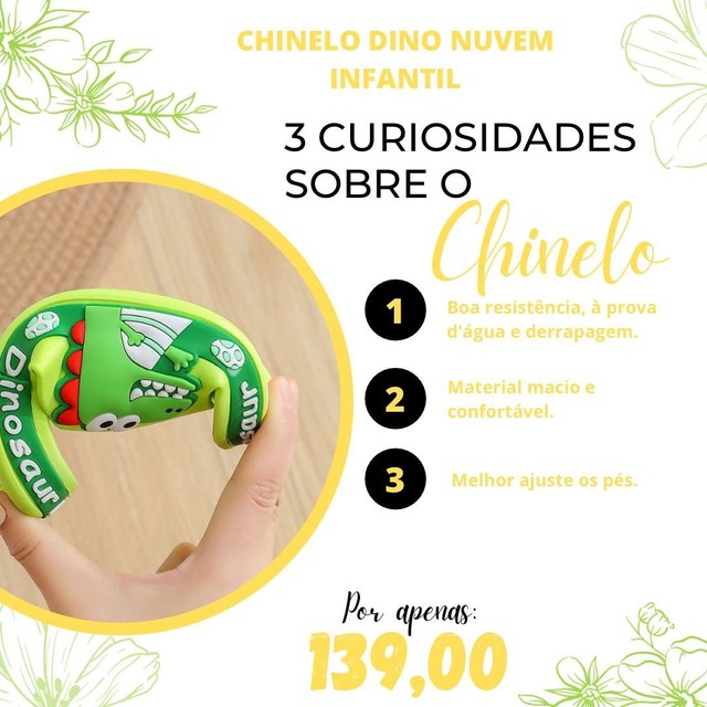 Chinelo Dino Nuvem Infantil - Foto 5