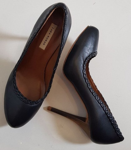 Sapato Scarpin em couro legítimo preto com detalhe trançado, Zara Woman,  36, maravilhoso - Roupas e calçados - Santo Antônio, Belo Horizonte  1003895859 | OLX