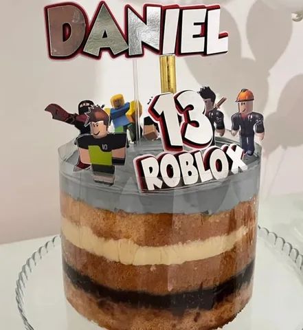 Topo Topper De Bolo Personalizado Jogo Roblox