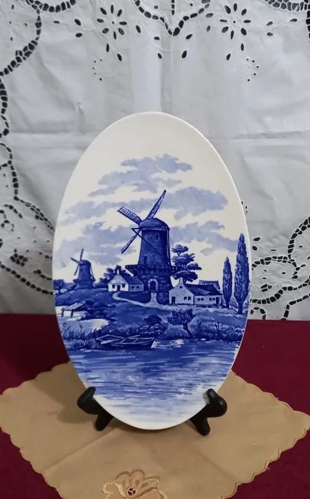 Antiga Placa Delft De Porcelana Alema De Parede - I I - Foto 2
