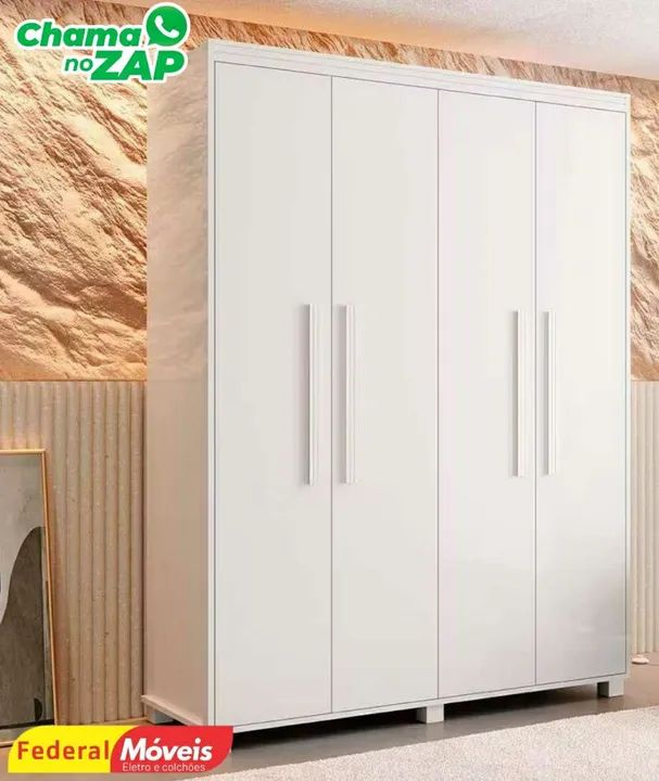 Guarda Roupa 100%MDF 4 Portas e 2 Gavetas Novo Pronta Entrega 