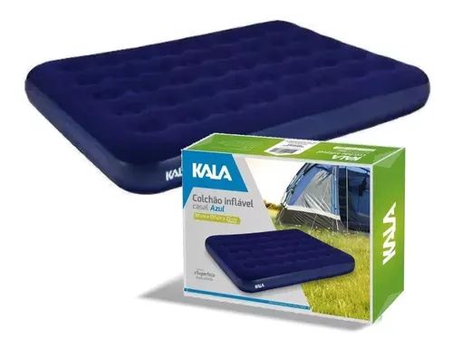 colchao inflavel casal azul 191x137x22cm kala 279455 promoç