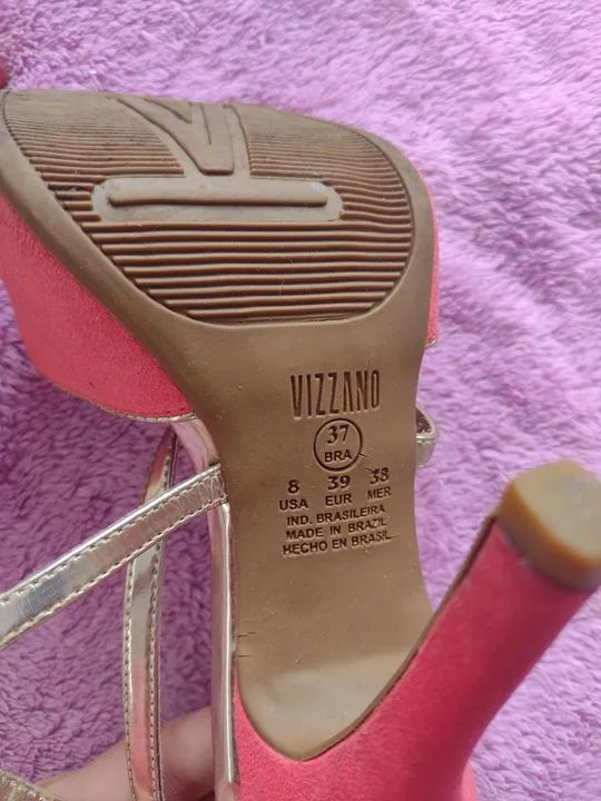 Sandálias Salto Alto Rosa Vizzano - Foto 4
