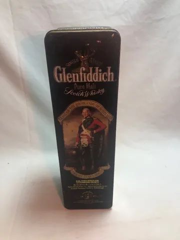 Lata Antiga Wisky Glenfiddich Pure Malt Preta 
