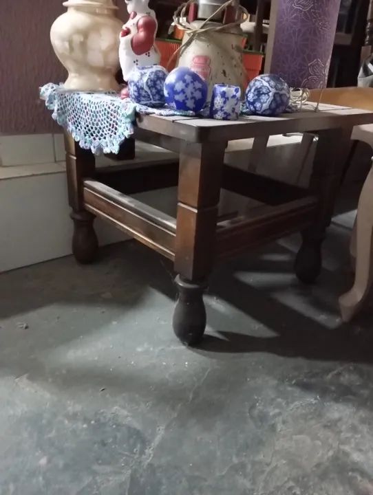 Conjunto de 3 mesinhas em imbuia - Foto 2