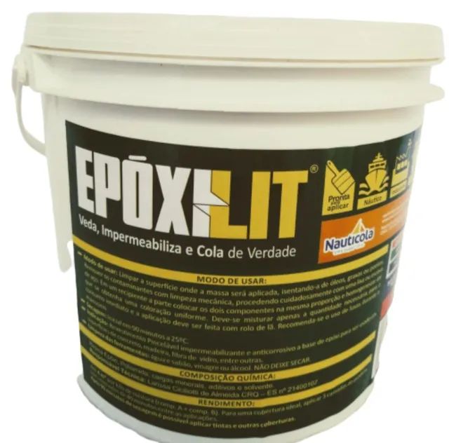 Tinta Para Impermeabilização Epóxilit Massa Pincelável A+B 3kg Nauticola - Foto 4