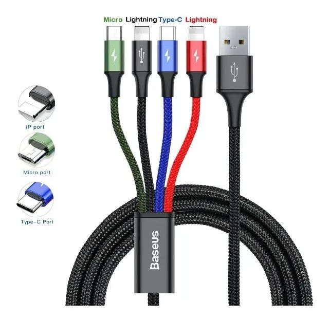 Cabo de carregamento USB múltiplo 4 in 1 - Foto 5