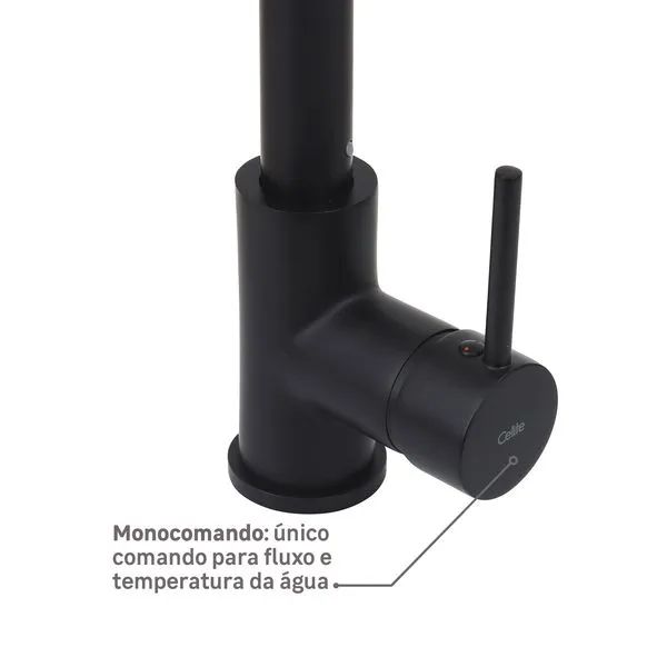 Monocomando de Mesa para Cozinha com Bica Extraível "L" com 2 funções Gourmet Celite  - Foto 3